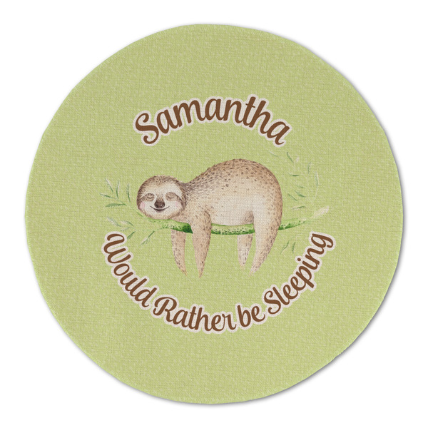 Custom Sloth Round Linen Placemat (Personalized)
