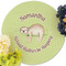 Sloth Round Linen Placemats - Front (w flowers)