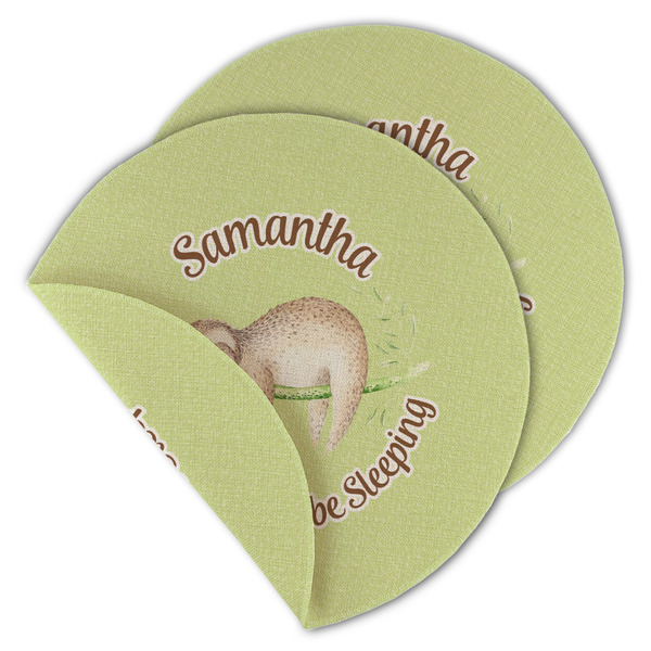 Custom Sloth Round Linen Placemat - Double Sided (Personalized)