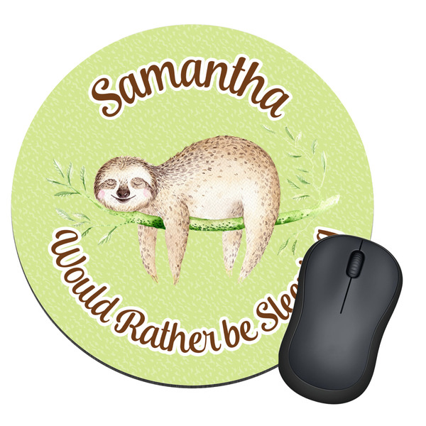 Custom Sloth Round Mouse Pad (Personalized)