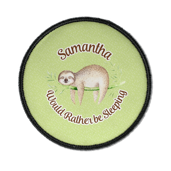 Custom Sloth Iron On Round Patch w/ Name or Text