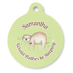 Sloth Round Pet ID Tag (Personalized)