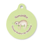Sloth Round Pet ID Tag - Small (Personalized)