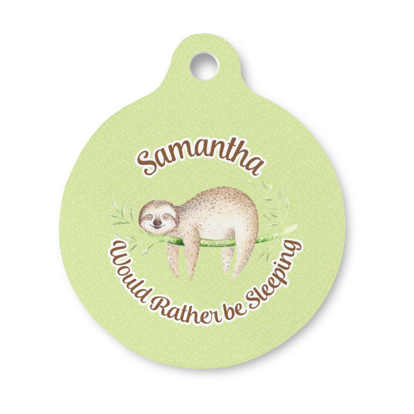 Custom Sloth Round Pet ID Tag - Small (Personalized)