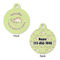 Sloth Round Pet Tag - Front & Back