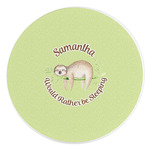 Sloth Round Stone Trivet (Personalized)