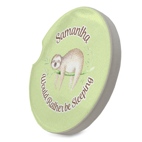 Sloth Sandstone Car Coaster - STANDING ANGLE