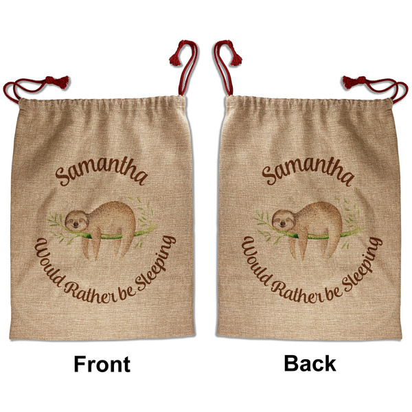 Custom Sloth Santa Sack - Front & Back (Personalized)