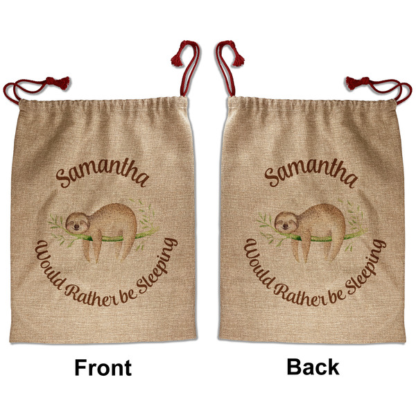 Sloth Santa Bag - Front and Back