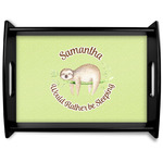 Sloth Black Wooden Tray - Large (Personalized)