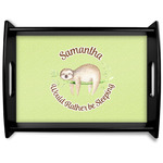 Sloth Black Wooden Tray - Large (Personalized)