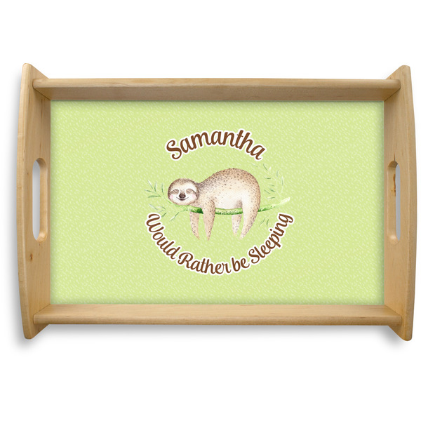 Custom Sloth Natural Wooden Tray - Small (Personalized)