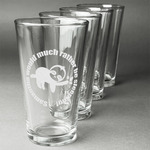 Sloth Pint Glasses - Engraved (Set of 4) (Personalized)