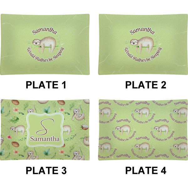 Sloth Set of Rectangular Appetizer / Dessert Plates (Approval)