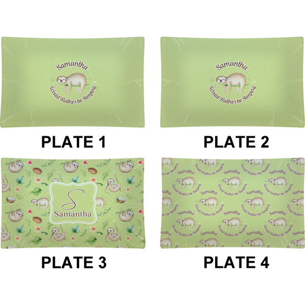 Sloth Set of Rectangular Dinner Plates (Approval)