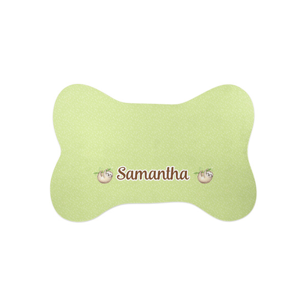 Custom Sloth Bone Shaped Dog Food Mat (Small) (Personalized)