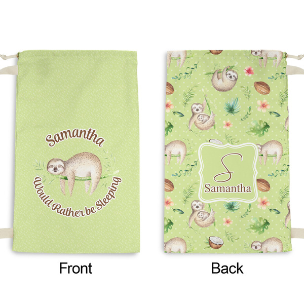 Sloth Small Laundry Bag - Front & Back View