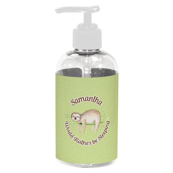 Custom Sloth Plastic Soap / Lotion Dispenser (8 oz - Small - White) (Personalized)