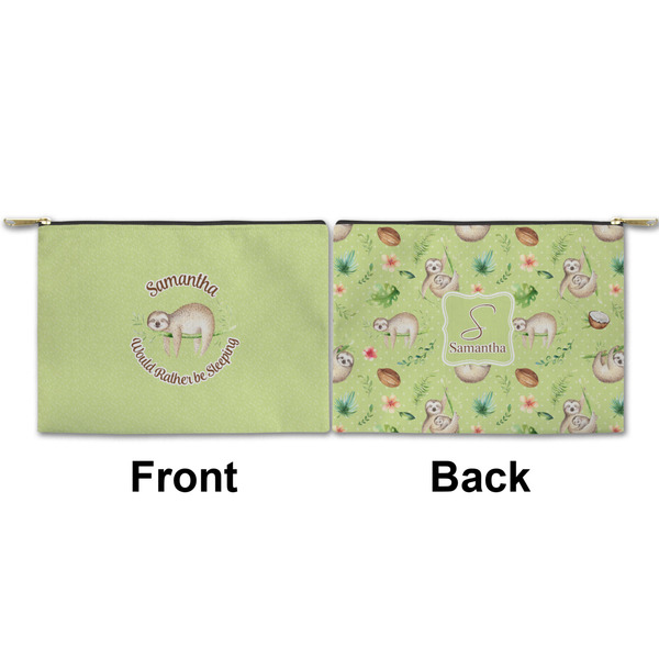 Sloth Small Zipper Pouch Approval (Front and Back)