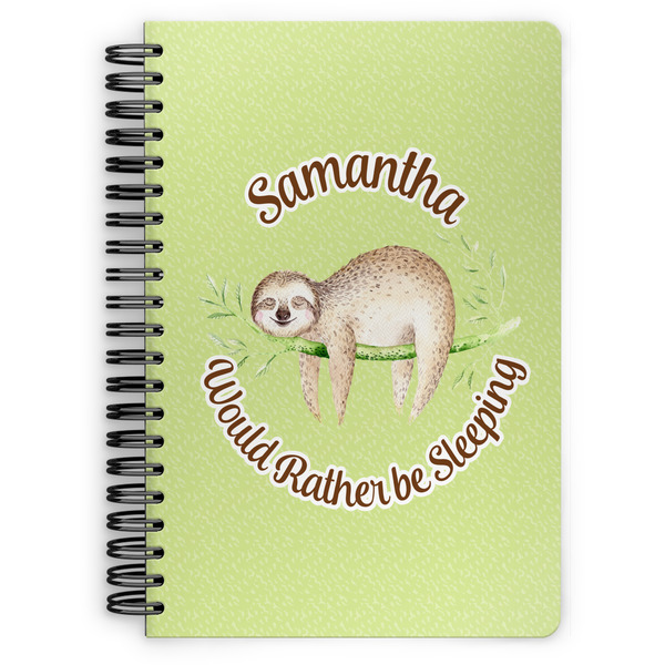 Custom Sloth Spiral Notebook - 7x10 w/ Name or Text