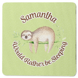 Sloth Square Rubber Backed Coaster (Personalized)