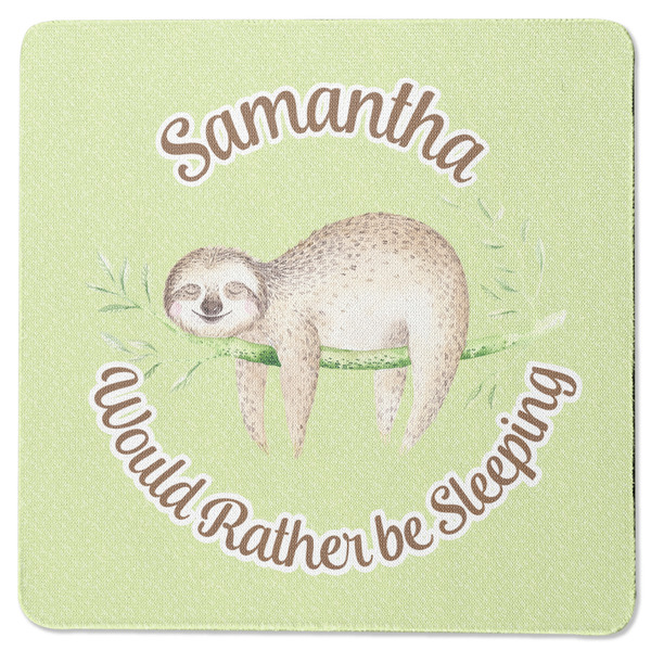 Custom Sloth Square Rubber Backed Coaster (Personalized)