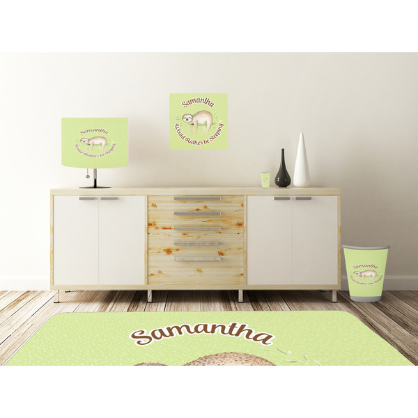 Sloth Square Wall Decal Wooden Desk