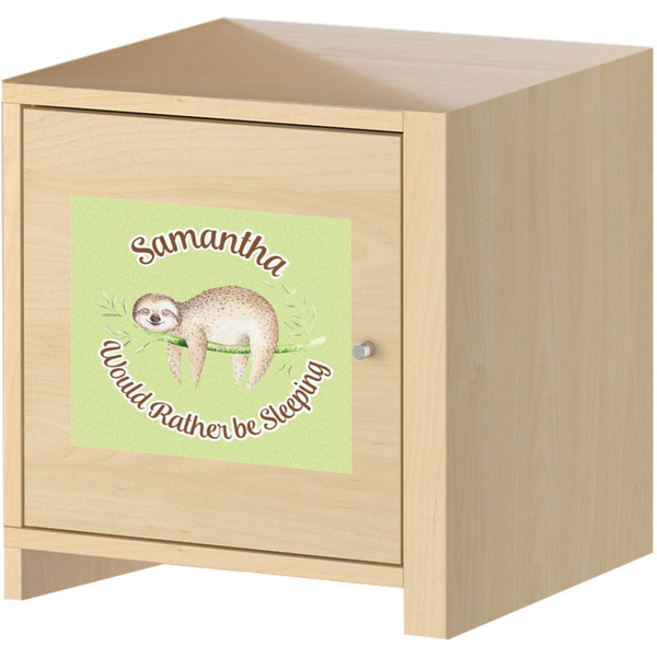 Sloth Square Wall Decal on Wooden Cabinet