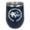 Sloth Stainless Wine Tumblers - Navy - Double Sided - Front