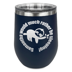 Sloth Stemless Wine Tumbler - 5 Color Choices - Stainless Steel  (Personalized)