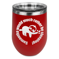 Sloth Stemless Stainless Steel Wine Tumbler - Red - Double Sided (Personalized)