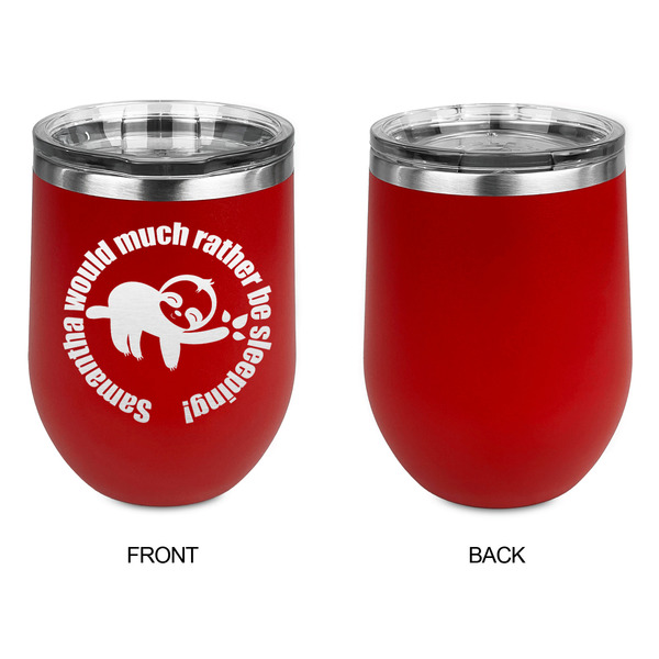 Sloth Stainless Wine Tumblers - Red - Single Sided - Approval