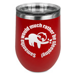 Sloth Stemless Stainless Steel Wine Tumbler - Red - Single Sided (Personalized)