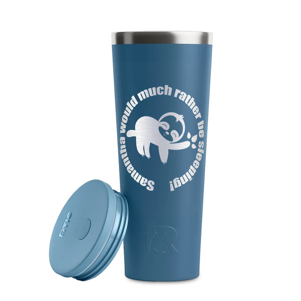Sloth Steel Blue RTIC Everyday Tumbler - 28 oz. - Lid Off