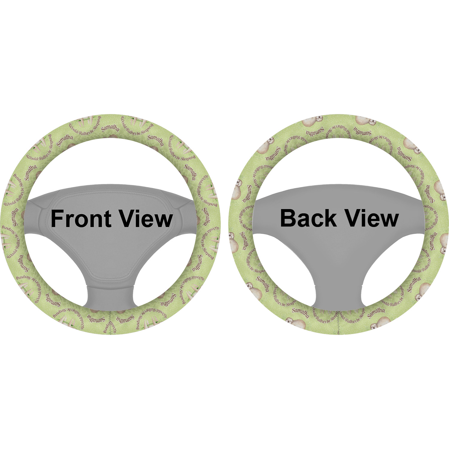 Custom Sloth Steering Wheel Cover (Personalized) YouCustomizeIt