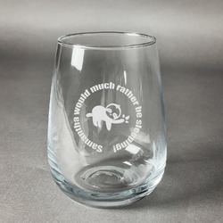 Sloth Stemless Wine Glass (Single) (Personalized)