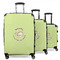 Sloth 3 Piece Luggage Set - 20" Carry On, 24" Medium Checked, 28" Large Checked (Personalized)