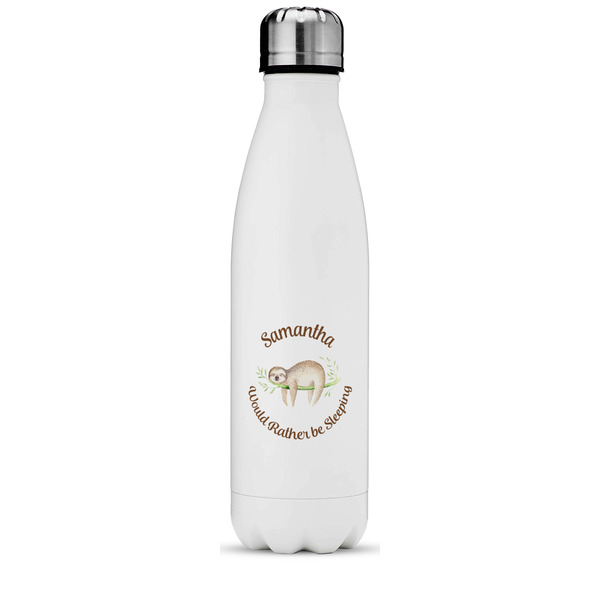 Custom Sloth Water Bottle - 17 oz. - Stainless Steel - Full Color Printing (Personalized)