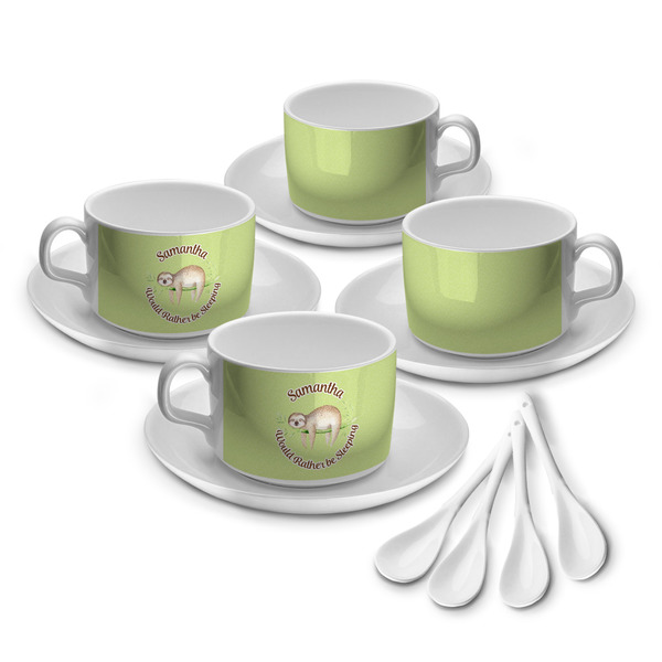 Custom Sloth Tea Cup - Set of 4 (Personalized)