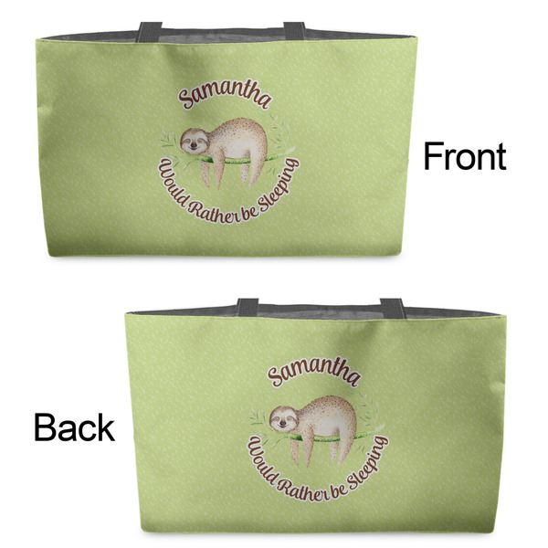 Sloth Tote w/Black Handles - Front & Back Views