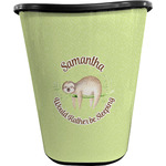 Sloth Waste Basket - Single Sided (Black) (Personalized)