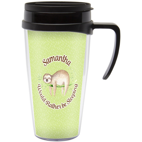 Custom Sloth Acrylic Travel Mug with Handle (Personalized)
