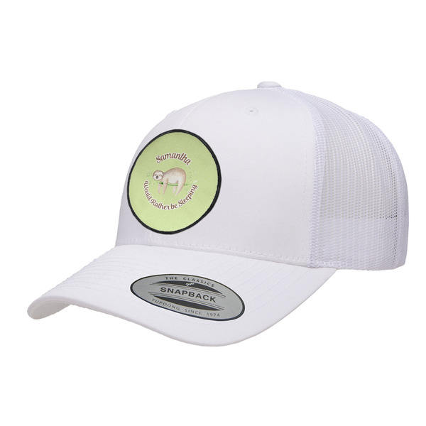 Custom Sloth Trucker Hat - White (Personalized)