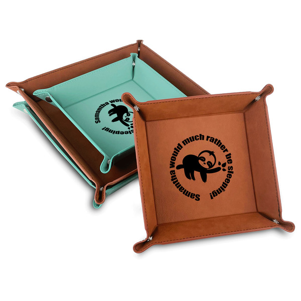 Custom Sloth Faux Leather Valet Tray (Personalized)