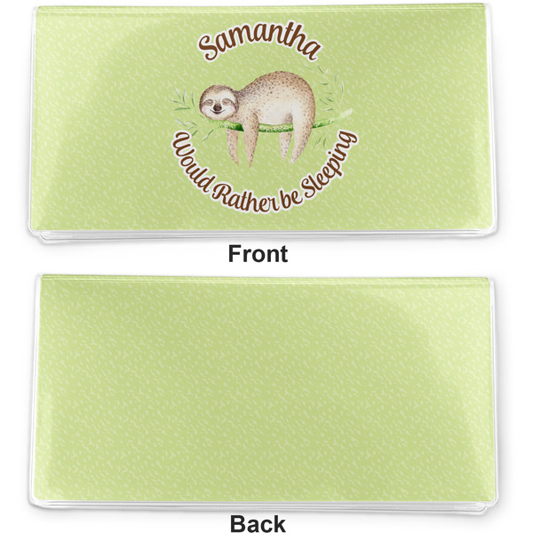 Sloth Vinyl Check Book Cover - Front and Back