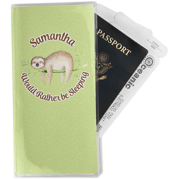 Custom Sloth Travel Document Holder