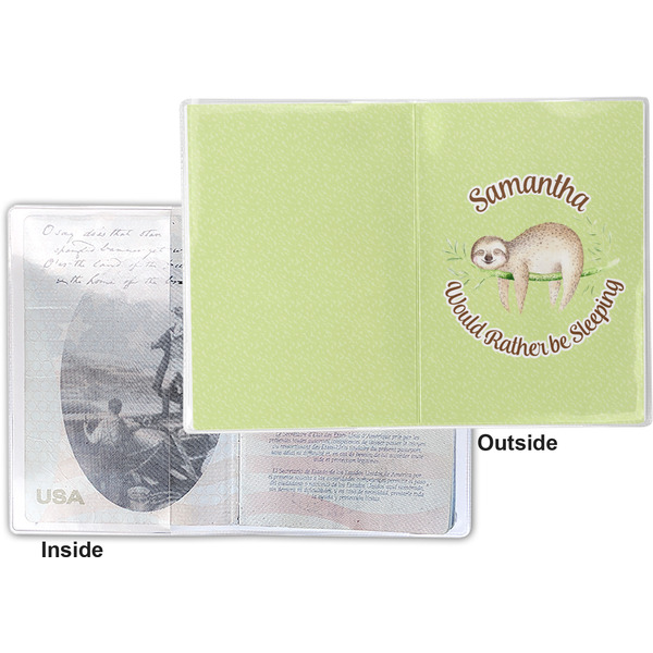 Sloth Vinyl Passport Holder - Flat Front and Back