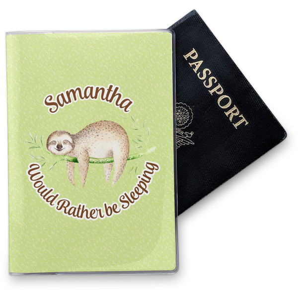 Custom Sloth Vinyl Passport Holder (Personalized)