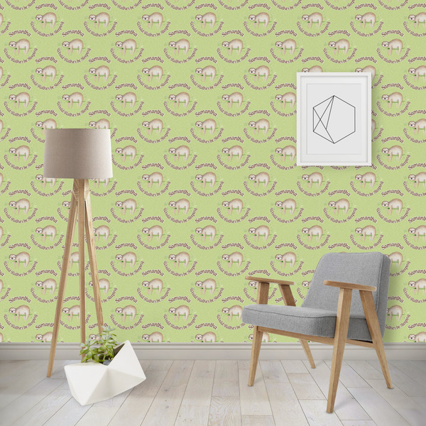 Custom Sloth Wallpaper & Surface Covering (Peel & Stick - Repositionable)