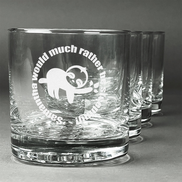Custom Sloth Whiskey Glasses (Set of 4) (Personalized)